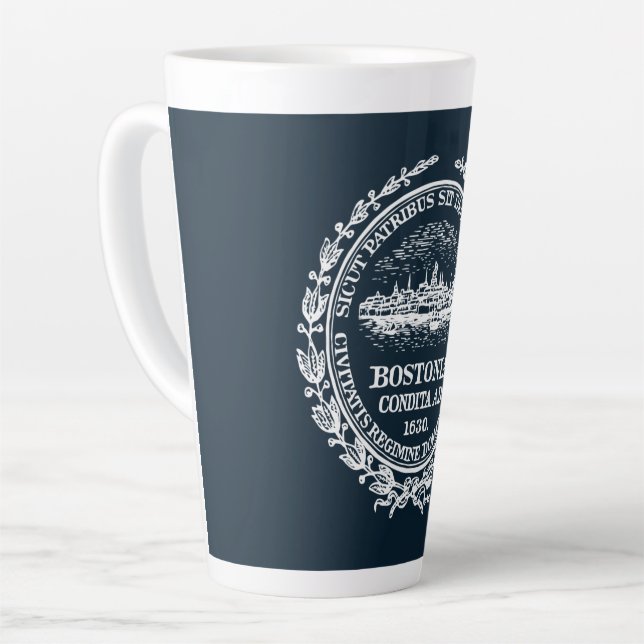 Tasse Latte Sceau vintage de Boston City (Angle gauche)