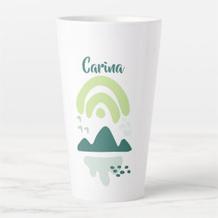 Tasse Latte Scène Abstraite Mountain Lake Personnalisée