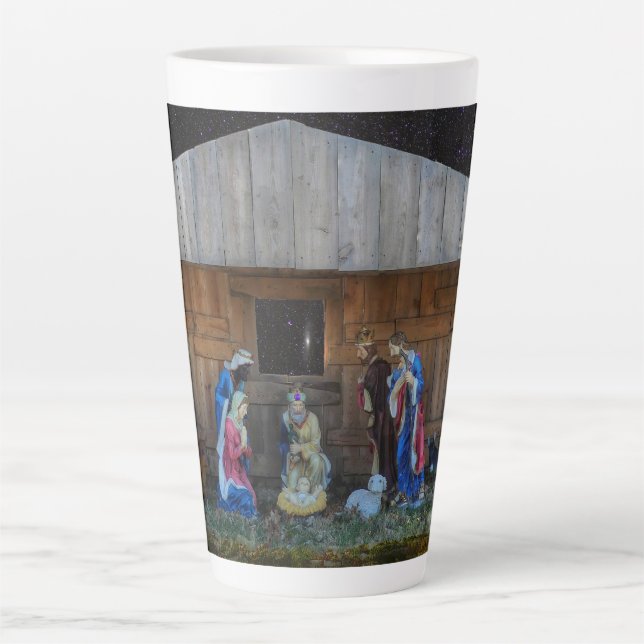 Tasse Latte Scène de la Nativité (Devant)