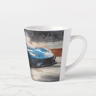 Tasse Latte Scène dynamique de course urbaine bleue