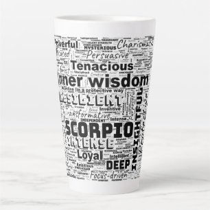 Tasse Latte Scorpio Zodiac Mot Cloud Inspiration