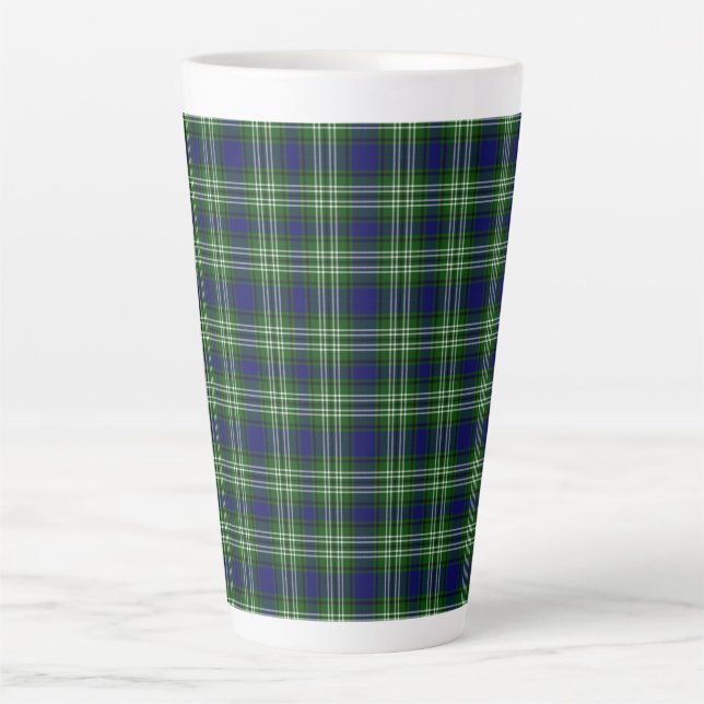 Tasse Latte Scotland Tweedside District Tartan (Devant)
