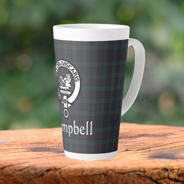 Tasse Latte Scottish Campbell Crest Badge & Tartan (Créateur téléchargé)