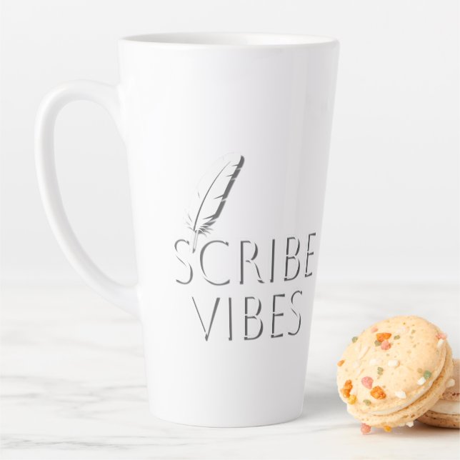 Tasse Latte Scribe Vibes Écrivains Auteurs Poètes (En situation)