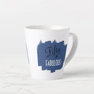 Tasse Latte Script chic Blue Schmear Cinquante et FABULEUX Ann