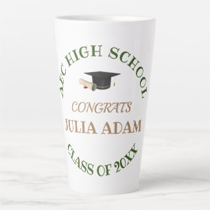 Tasse Latte Script de célébration de fin d'études secondaires