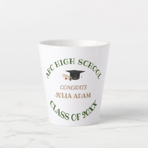 Tasse Latte Script de célébration de fin d'études secondaires