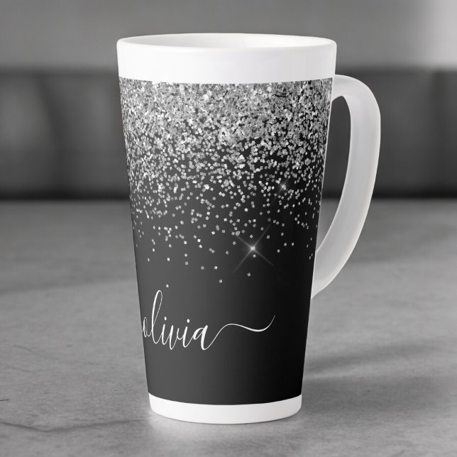 Tasse Latte Script Monogram Girly Name (Créateur téléchargé)