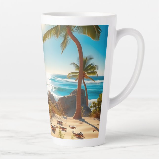 Tasse Latte Sea  Crabs on Tropical Beach – Serene Ocea (Droite)
