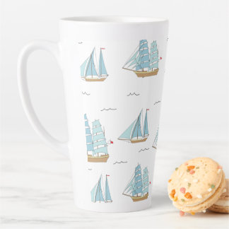 Tasse Latte Seatime été Cute yachts avec voile