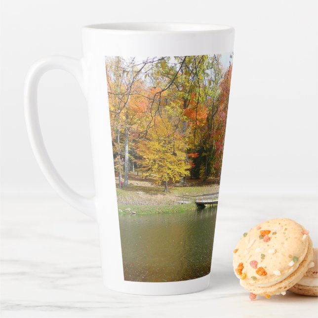 Tasse Latte Sept sources Pont d'automne III Paysage d'automne (En situation)
