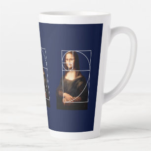 Tasse Latte Séquence Leonardo da Vinci Mona Lisa Fibonacci