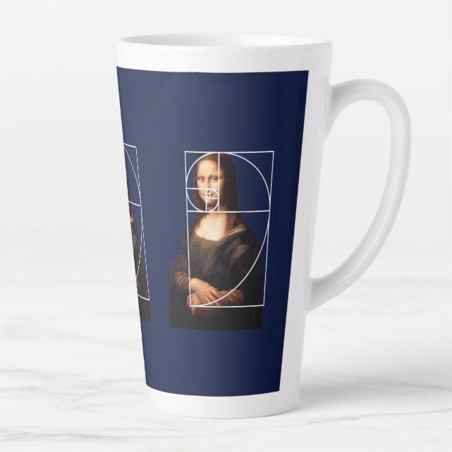 Tasse Latte Séquence Leonardo da Vinci Mona Lisa Fibonacci (Droite)