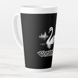 Tasse Latte Sérène Nocturne Lac des Cygnes Pop Art esthétique