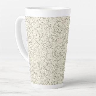 Tasse Latte Serene Sage Green | Roses vintages en fleurs