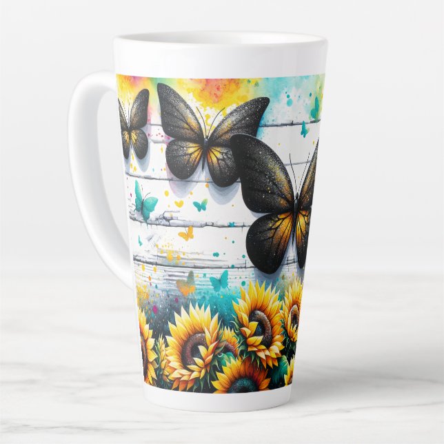Tasse Latte Sérénité des tournesols (Angle gauche)