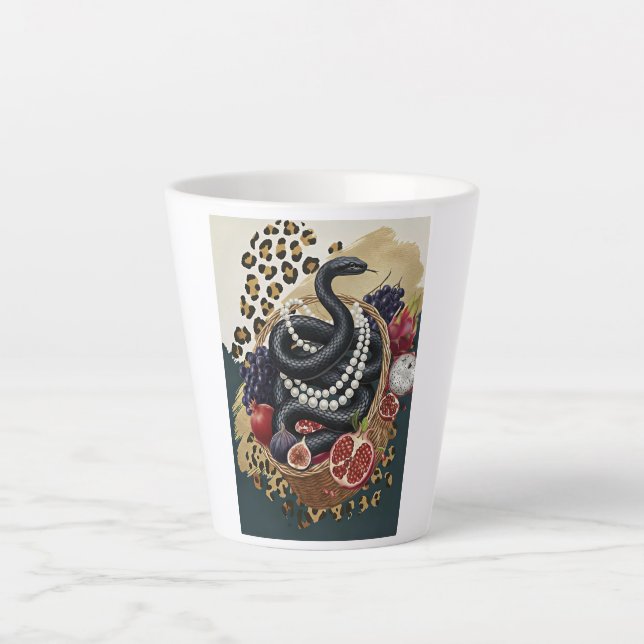 Tasse Latte Serpent Éclectique avec Perles, Chic M (Devant)