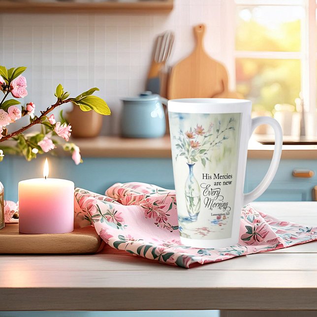 Tasse Latte Ses bontés sont nouvelles chaque matin (Créateur téléchargé)