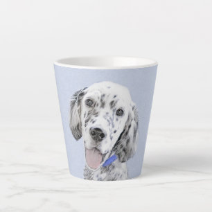 Tasse Latte Setter anglais Blue Belton Peinture Art Chien