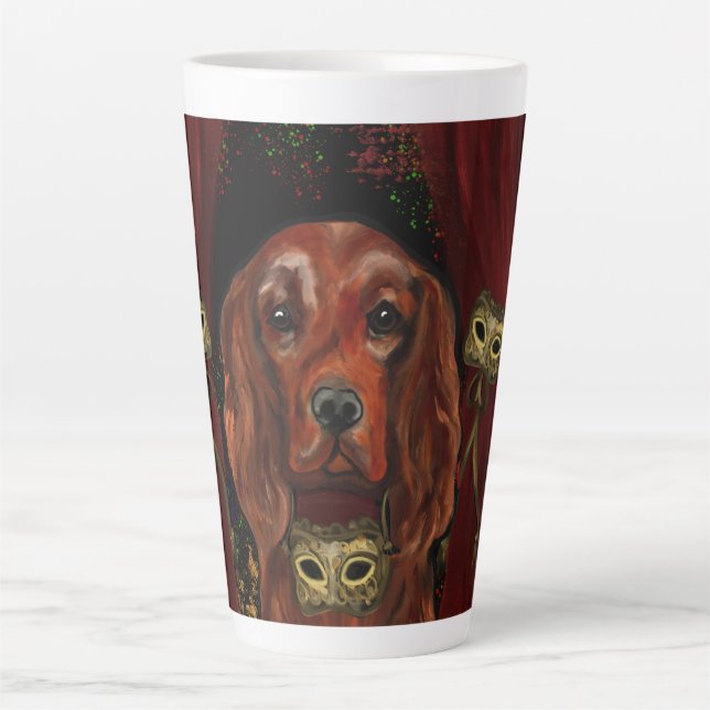 Tasse Latte Setter irlandais rouge Carte postale (Devant)