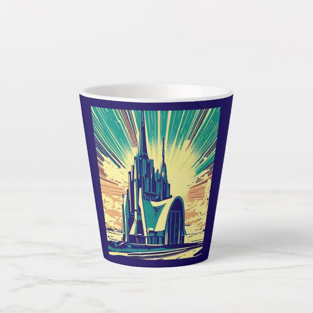 Tasse Latte SF Église futuriste 3 (Devant)