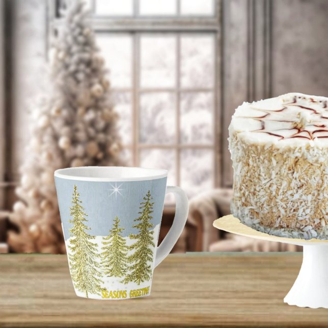 Tasse Latte SG-Trees et latte étoile (Charming holiday scene, is Sure to uplift your Christmas mood!)
