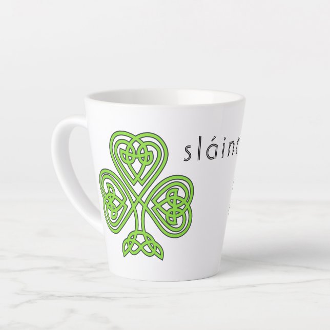 Tasse Latte Shamrock celtique Green St. Patrick's Day Sainte (Angle gauche)