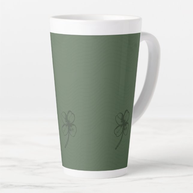 Tasse Latte Shamrock élégant (Angle droit)