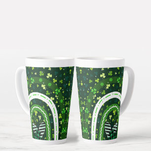 Tasse Latte Shamrock Rainbow St Patrick's Day Green