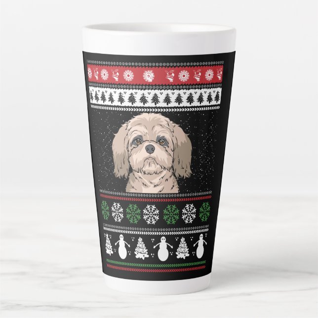 Tasse Latte Shih Tzu Noël (Devant)
