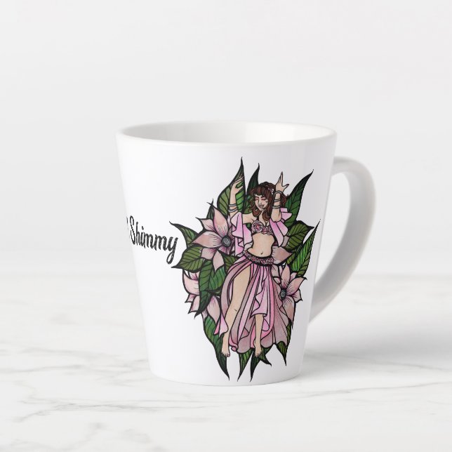 Tasse Latte Shimmy, danseuse du ventre rose (Angle droit)