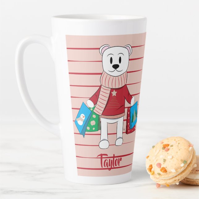 Tasse Latte Shopping Polar Bear Holiday Latmog (En situation)