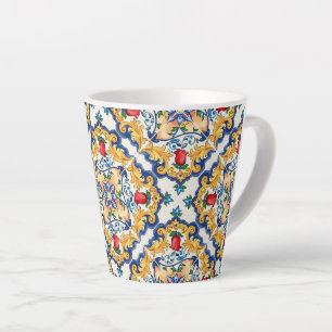Tasse Latte Sicilienne Majolica Motif de carreaux colorés