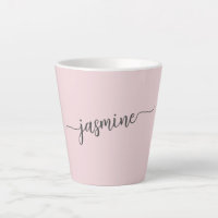 Signature de nom de monogramme rose blush minimali