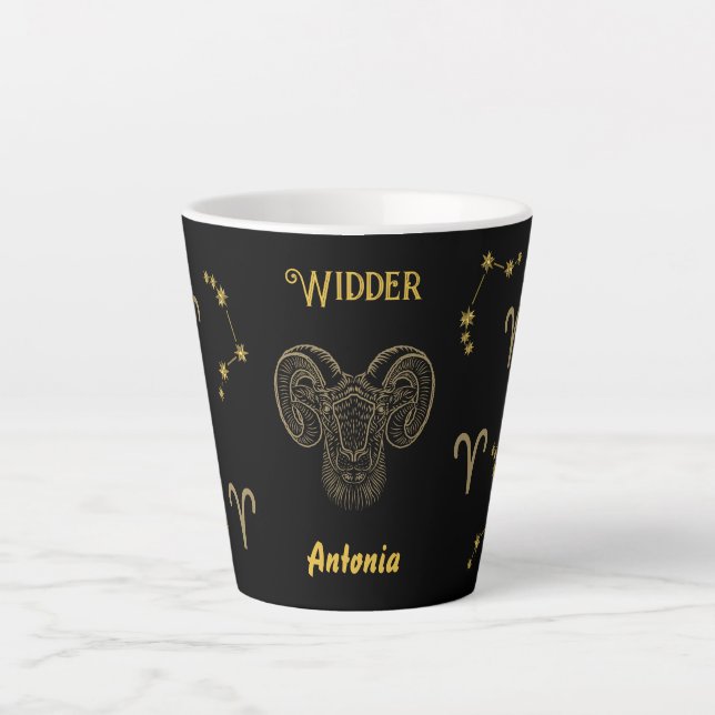 Tasse Latte Signe astrologique du Bélier - (Devant)