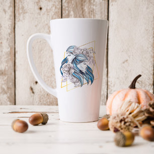 Tasse Latte Signe astrologique Gémeaux aquarelle   Monogramme