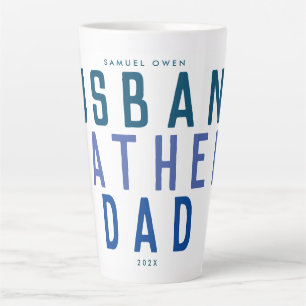 Tasse Latte Signification Bleue Navy Fête des Pères Océan Mode