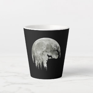 Tasse Latte silhouette de Border Collie sur une montagne Hallo