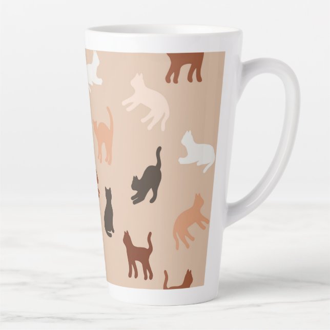 Tasse Latte Silhouette de chat (Droite)
