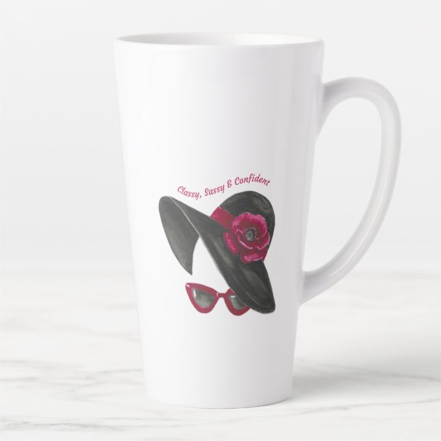 Tasse Latte Silhouette de femme classe, chic et confiante (Droite)