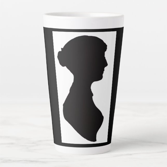 Tasse Latte Silhouette de Jane Austen (Devant)