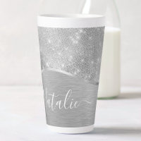 Silver Glitter Glam Bling Personalized