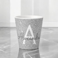 Silver Sparkle Glitter Monogram Name & Initial