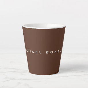 Tasse Latte Simple Brown minimaliste moderne  Votre nom