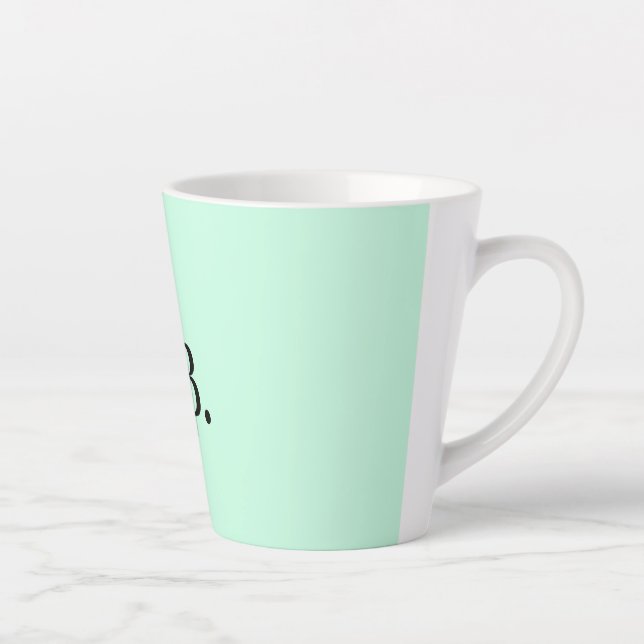 Tasse Latte Simple couleur unie ajouter nom texte monogramme (Droite)