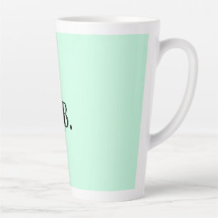 Tasse Latte Simple couleur unie ajouter nom texte monogramme