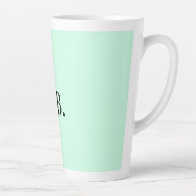 Tasse Latte Simple couleur unie ajouter nom texte monogramme  (Droite)
