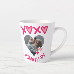Tasse Latte Simple Élégant Cute Love Valentines Sweet Couple