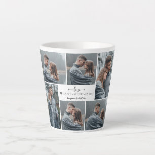 Tasse Latte Simple Elegant Love valentine's day couple photo