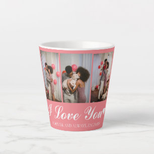 Tasse Latte Simple Elegant Love valentines jour couple photo